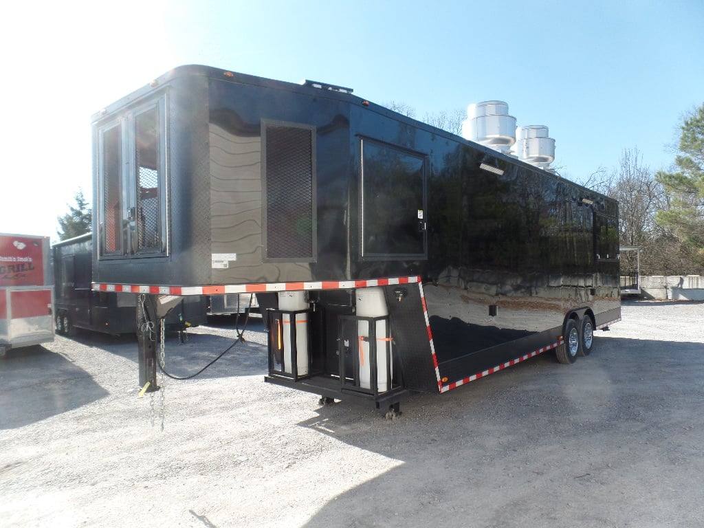 950-8.5-x-34-black-goose-neck-concession-food-trailer-with-appliances-6.jpg 8.5' x 34' Black Goose Neck Concession Food Trailer With Appliances