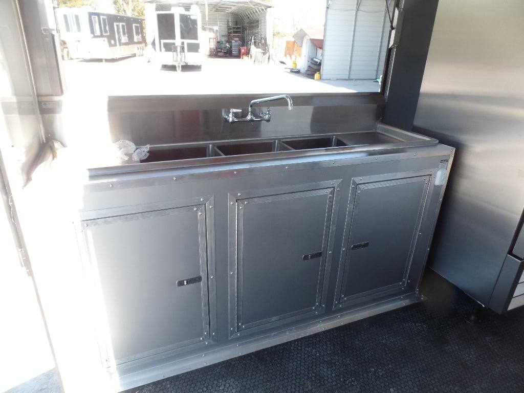 950-8.5-x-34-black-goose-neck-concession-food-trailer-with-appliances-8.jpg 8.5' x 34' Black Goose Neck Concession Food Trailer With Appliances