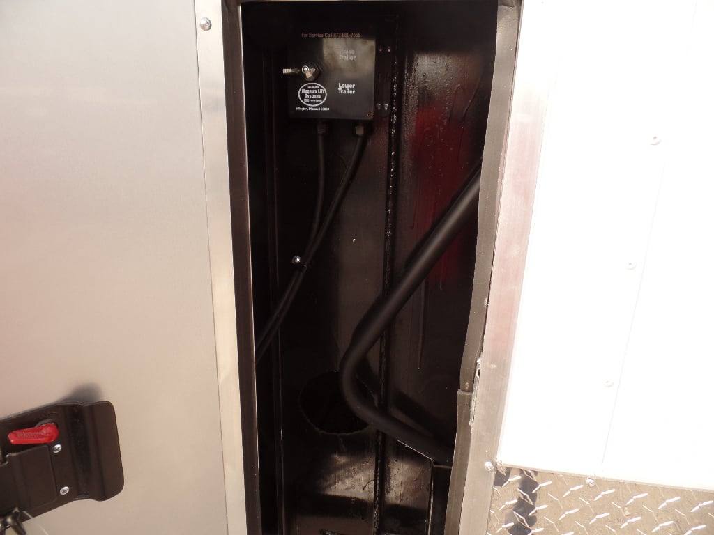 952-8.5-x-34-goose-neck-white-bbq-concession-food-trailer-32.jpg 8.5' x 34' Goose-neck White BBQ Concession Food Trailer