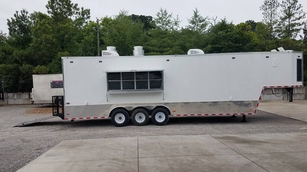 957-8.5-x-35-white-goose-neck-concession-food-trailer-1.jpg 8.5' x 35' White Goose-neck Concession Food Trailer
