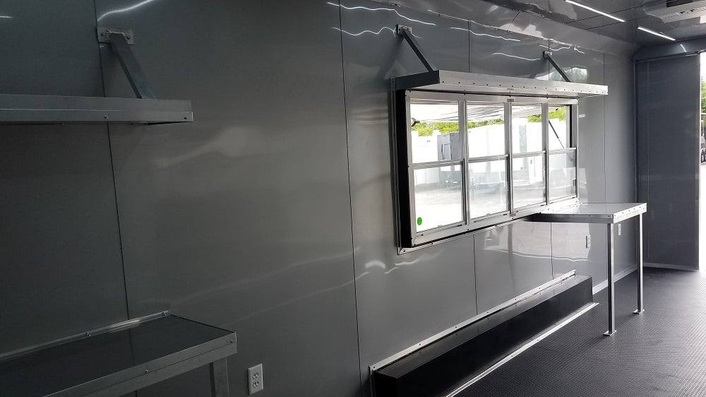 957-8.5-x-35-white-goose-neck-concession-food-trailer-5.jpg 8.5' x 35' White Goose-neck Concession Food Trailer
