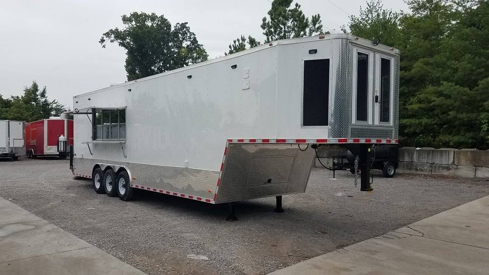 958-8.5-x-35-white-gooseneck-concession-food-trailer-with-appliances-2.jpg 8.5' x 35' White Gooseneck Concession Food Trailer With Appliances