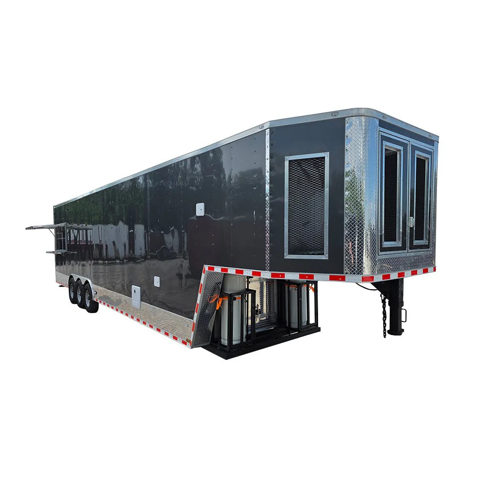 963-8.5-x-40-charcoal-gray-gooseneck-concession-trailer-food-event-catering-1.webp 8.5' X 40' Charcoal Gray Gooseneck Concession Trailer Food Event Catering