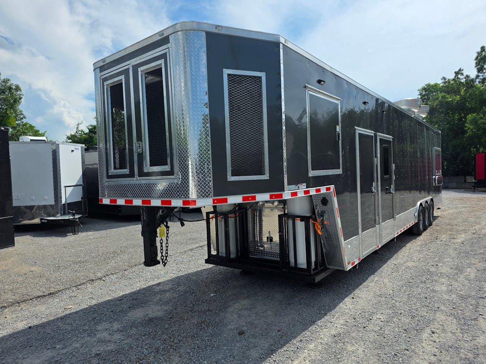 963-8.5-x-40-charcoal-gray-gooseneck-concession-trailer-food-event-catering-3.jpg 8.5' X 40' Charcoal Gray Gooseneck Concession Trailer Food Event Catering