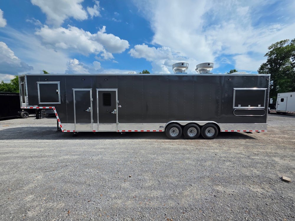 963-8.5-x-40-charcoal-gray-gooseneck-concession-trailer-food-event-catering-4.jpg 8.5' X 40' Charcoal Gray Gooseneck Concession Trailer Food Event Catering