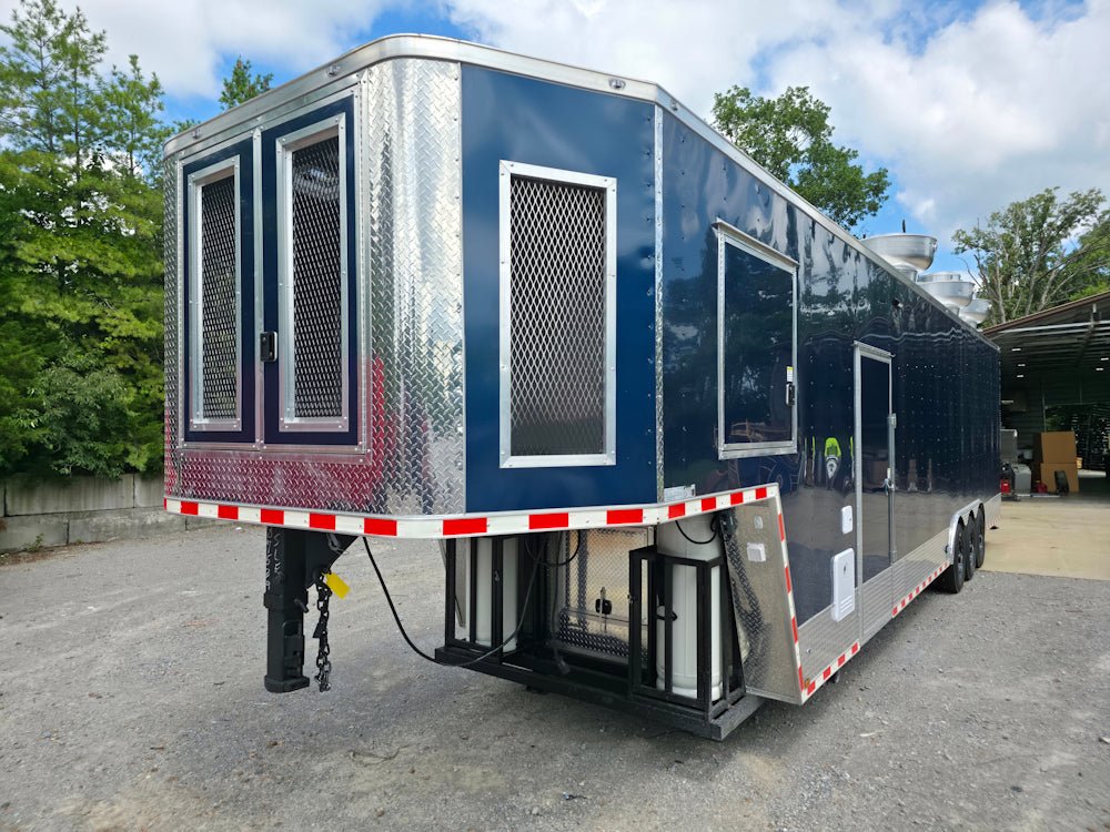 970-8.5-x-40-indigo-blue-gooseneck-concession-trailer-food-event-catering-3.jpg 8.5' X 40' Indigo Blue Gooseneck Concession Trailer Food Event Catering