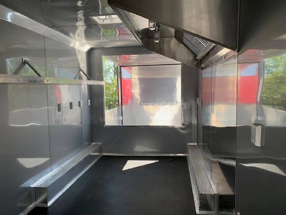 971-8.5-x-40-white-bbq-gooseneck-concession-food-trailer-15.jpg 8.5' x 40' White BBQ Gooseneck Concession Food Trailer