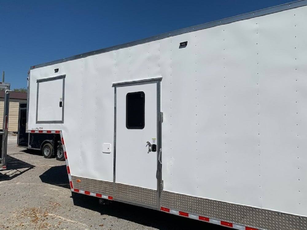 971-8.5-x-40-white-bbq-gooseneck-concession-food-trailer-18.jpg 8.5' x 40' White BBQ Gooseneck Concession Food Trailer