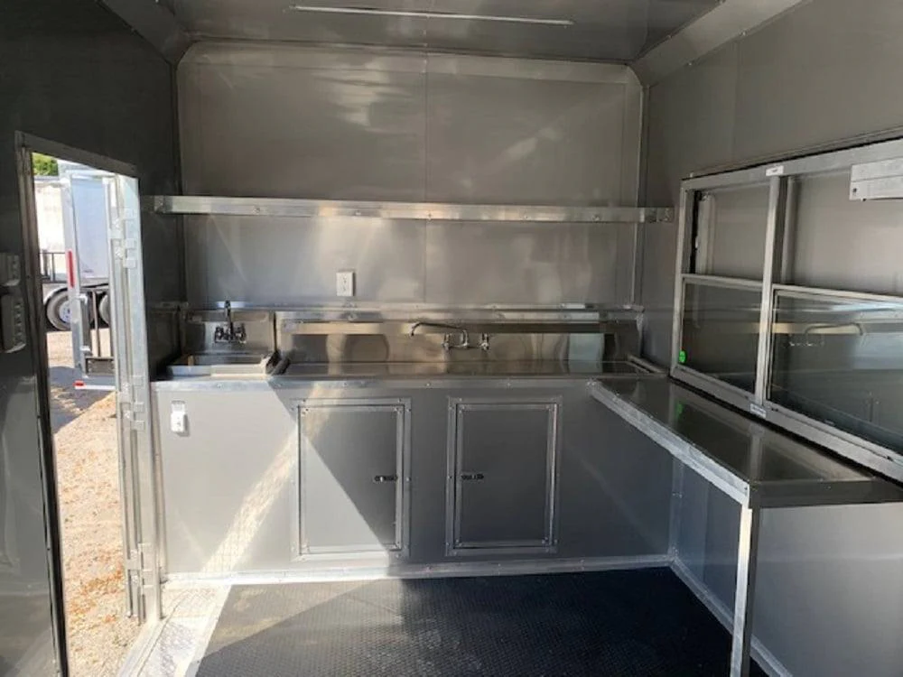 971-8.5-x-40-white-bbq-gooseneck-concession-food-trailer-19.webp 8.5' x 40' White BBQ Gooseneck Concession Food Trailer