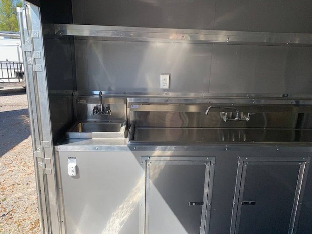 971-8.5-x-40-white-bbq-gooseneck-concession-food-trailer-2.jpg 8.5' x 40' White BBQ Gooseneck Concession Food Trailer