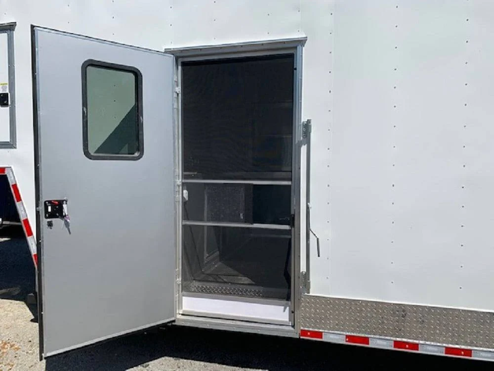 971-8.5-x-40-white-bbq-gooseneck-concession-food-trailer-24.webp 8.5' x 40' White BBQ Gooseneck Concession Food Trailer