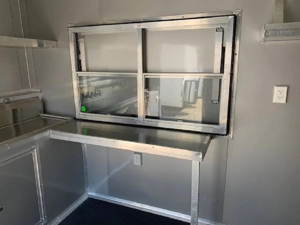 971-8.5-x-40-white-bbq-gooseneck-concession-food-trailer-8.webp 8.5' x 40' White BBQ Gooseneck Concession Food Trailer