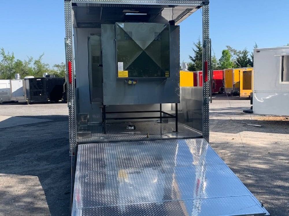 972-8.5-x-40-white-bbq-gooseneck-concession-food-trailer-with-appliances-12.jpg 8.5' x 40' White BBQ Gooseneck Concession Food Trailer with Appliances