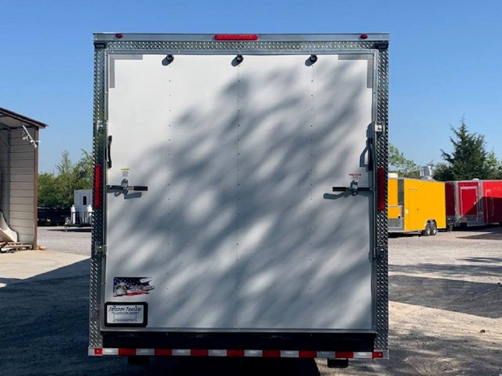 972-8.5-x-40-white-bbq-gooseneck-concession-food-trailer-with-appliances-16.jpg 8.5' x 40' White BBQ Gooseneck Concession Food Trailer with Appliances