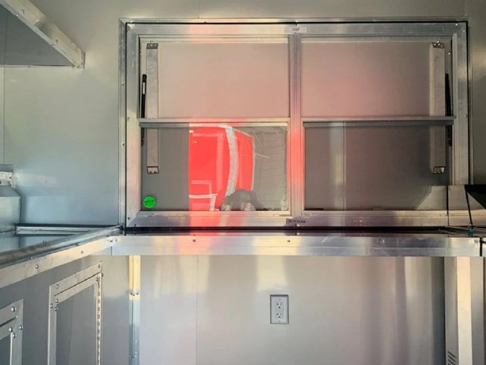 972-8.5-x-40-white-bbq-gooseneck-concession-food-trailer-with-appliances-20.webp 8.5' x 40' White BBQ Gooseneck Concession Food Trailer with Appliances