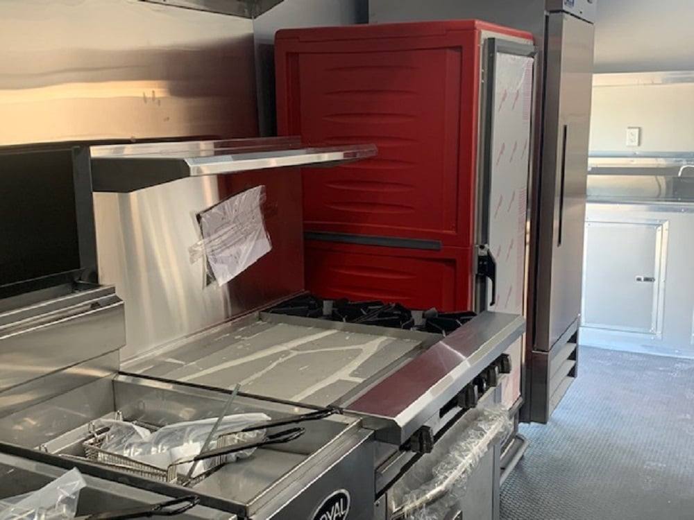 972-8.5-x-40-white-bbq-gooseneck-concession-food-trailer-with-appliances-26.jpg 8.5' x 40' White BBQ Gooseneck Concession Food Trailer with Appliances