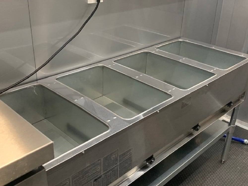 972-8.5-x-40-white-bbq-gooseneck-concession-food-trailer-with-appliances-5.jpg 8.5' x 40' White BBQ Gooseneck Concession Food Trailer with Appliances