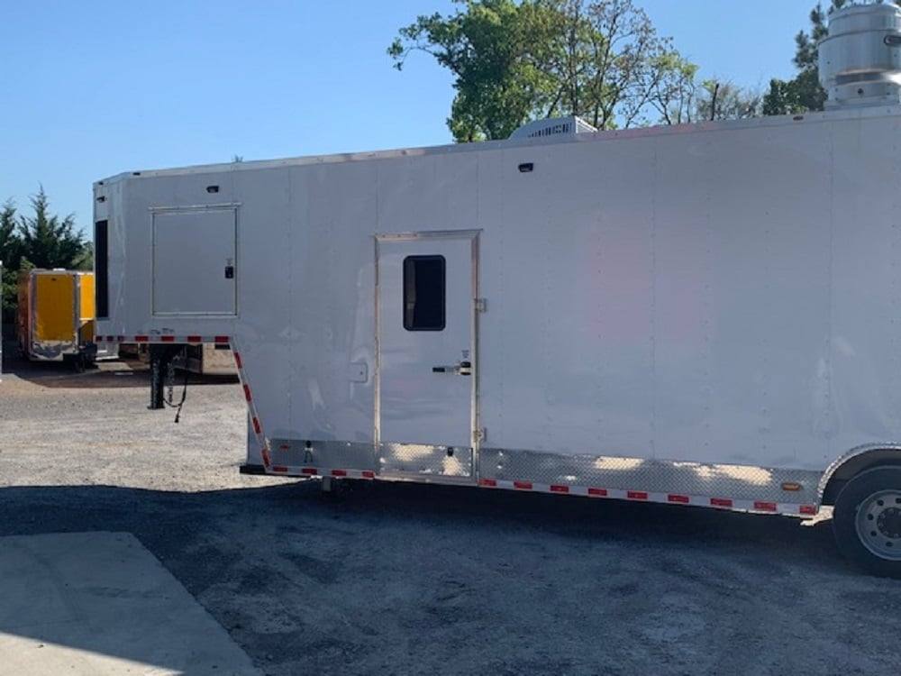 972-8.5-x-40-white-bbq-gooseneck-concession-food-trailer-with-appliances-8.jpg 8.5' x 40' White BBQ Gooseneck Concession Food Trailer with Appliances