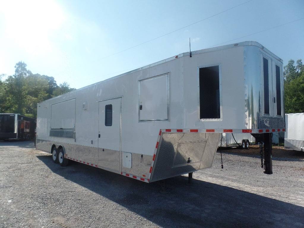 973-8.5-x-40-white-goose-neck-event-concession-food-trailer-with-appliances-16.jpg 8.5' x 40' White Goose Neck Event Concession Food Trailer With Appliances