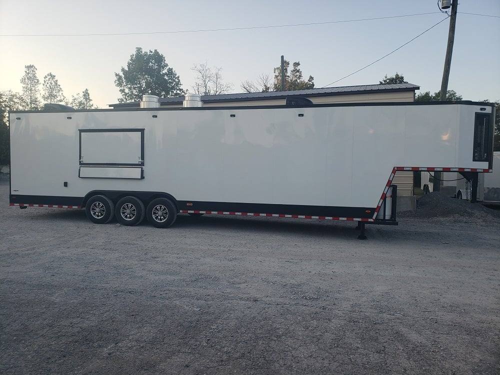 976-8.5-x-40-white-gooseneck-concession-food-trailer-with-appliances-5.jpg 8.5' x 40' White Gooseneck Concession Food Trailer With Appliances