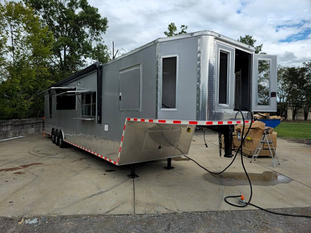 981-8.5-x-44-silver-concession-trailer-food-event-catering-2.jpg 8.5' X 44' Silver Concession Trailer Food Event Catering