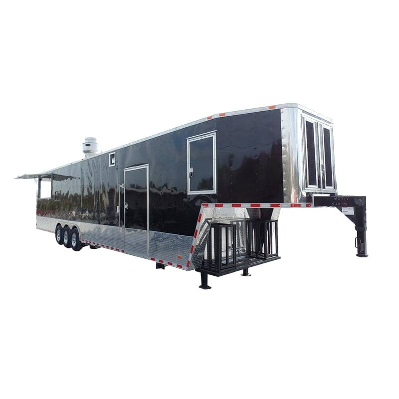 982-8.5-x-45-concession-black-food-trailer-bbq-event-catering-1.jpg 8.5' x 45' Concession Black Food Trailer BBQ Event Catering