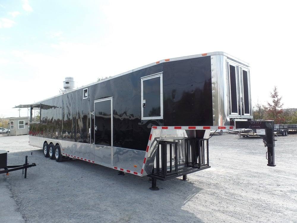 982-8.5-x-45-concession-black-food-trailer-bbq-event-catering-16.jpg 8.5' x 45' Concession Black Food Trailer BBQ Event Catering