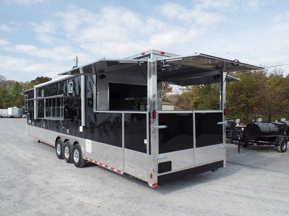 982-8.5-x-45-concession-black-food-trailer-bbq-event-catering-2.jpg 8.5' x 45' Concession Black Food Trailer BBQ Event Catering