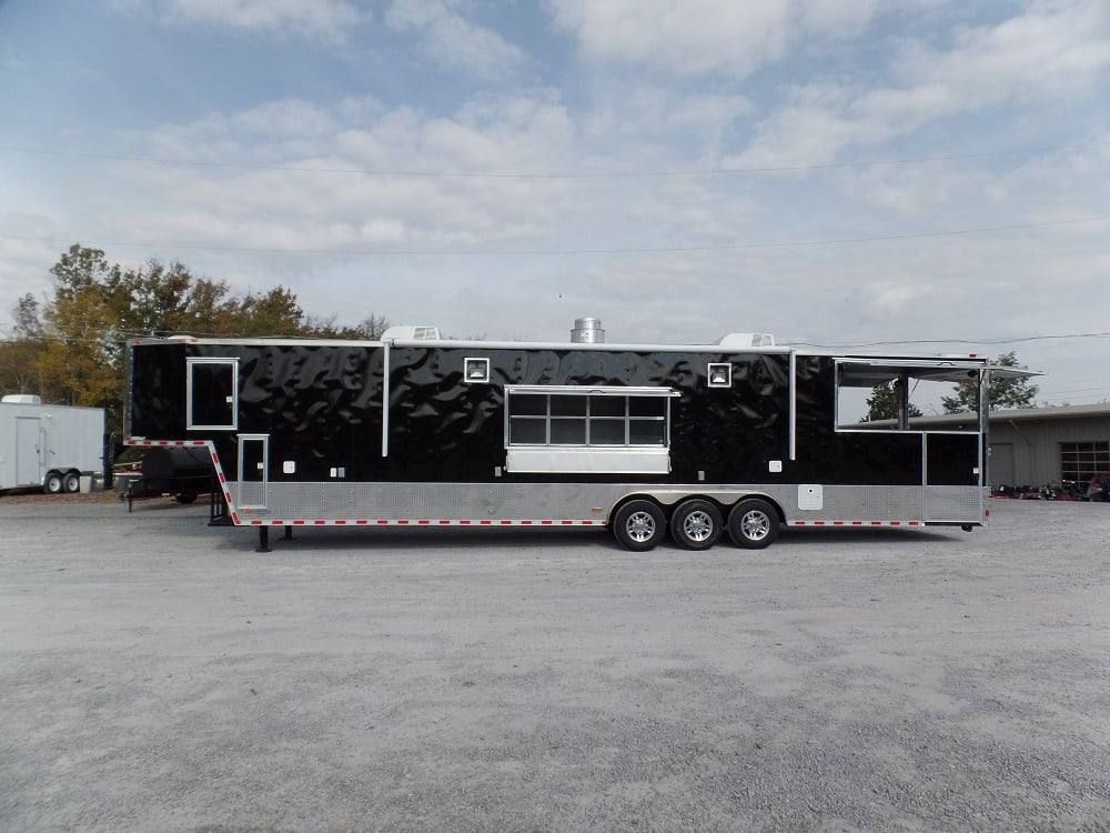 982-8.5-x-45-concession-black-food-trailer-bbq-event-catering-25.jpg 8.5' x 45' Concession Black Food Trailer BBQ Event Catering