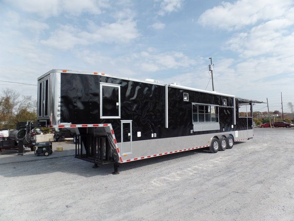 982-8.5-x-45-concession-black-food-trailer-bbq-event-catering-28.jpg 8.5' x 45' Concession Black Food Trailer BBQ Event Catering