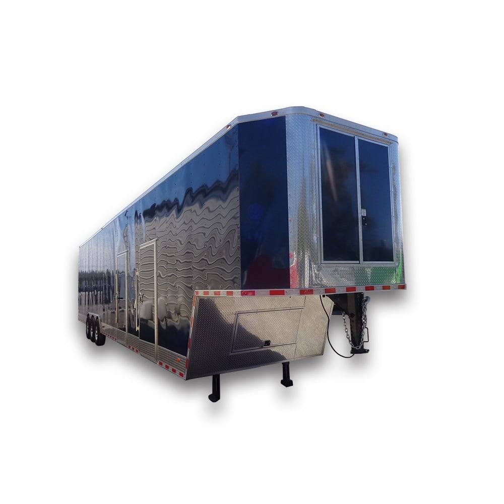 983-8.5-x-45-indigo-blue-enclosed-gooseneck-event-trailer-1.jpg 8.5' x 45' Indigo Blue Enclosed Gooseneck Event Trailer