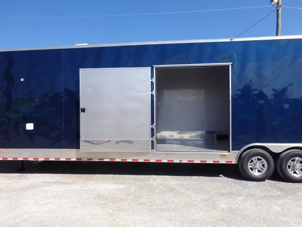 983-8.5-x-45-indigo-blue-enclosed-gooseneck-event-trailer-15.jpg 8.5' x 45' Indigo Blue Enclosed Gooseneck Event Trailer