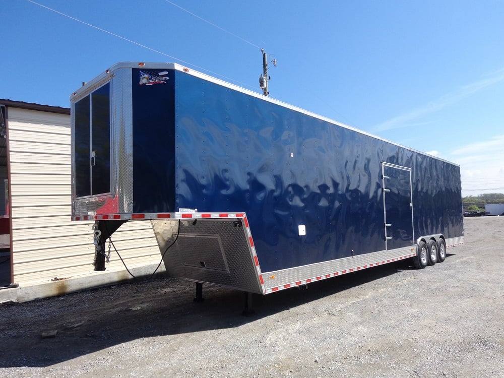 983-8.5-x-45-indigo-blue-enclosed-gooseneck-event-trailer-9.jpg 8.5' x 45' Indigo Blue Enclosed Gooseneck Event Trailer