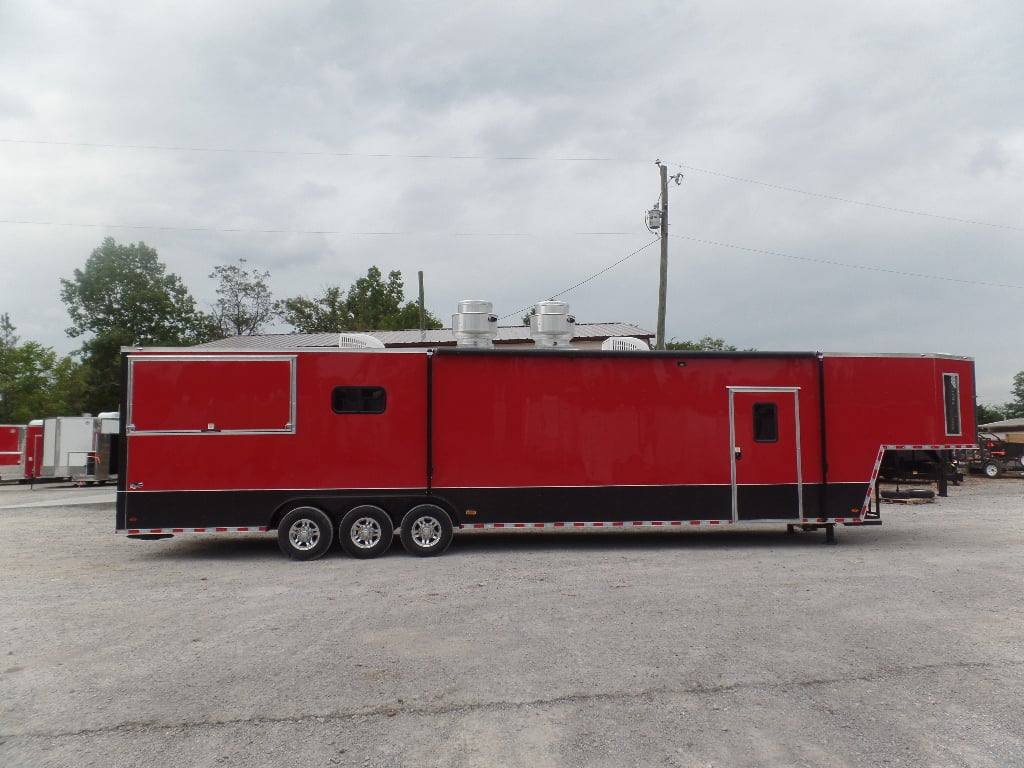 984-8.5-x-45-red-gooseneck-concession-bbq-food-trailer-17.jpg 8.5' x 45' Red Gooseneck Concession BBQ Food Trailer