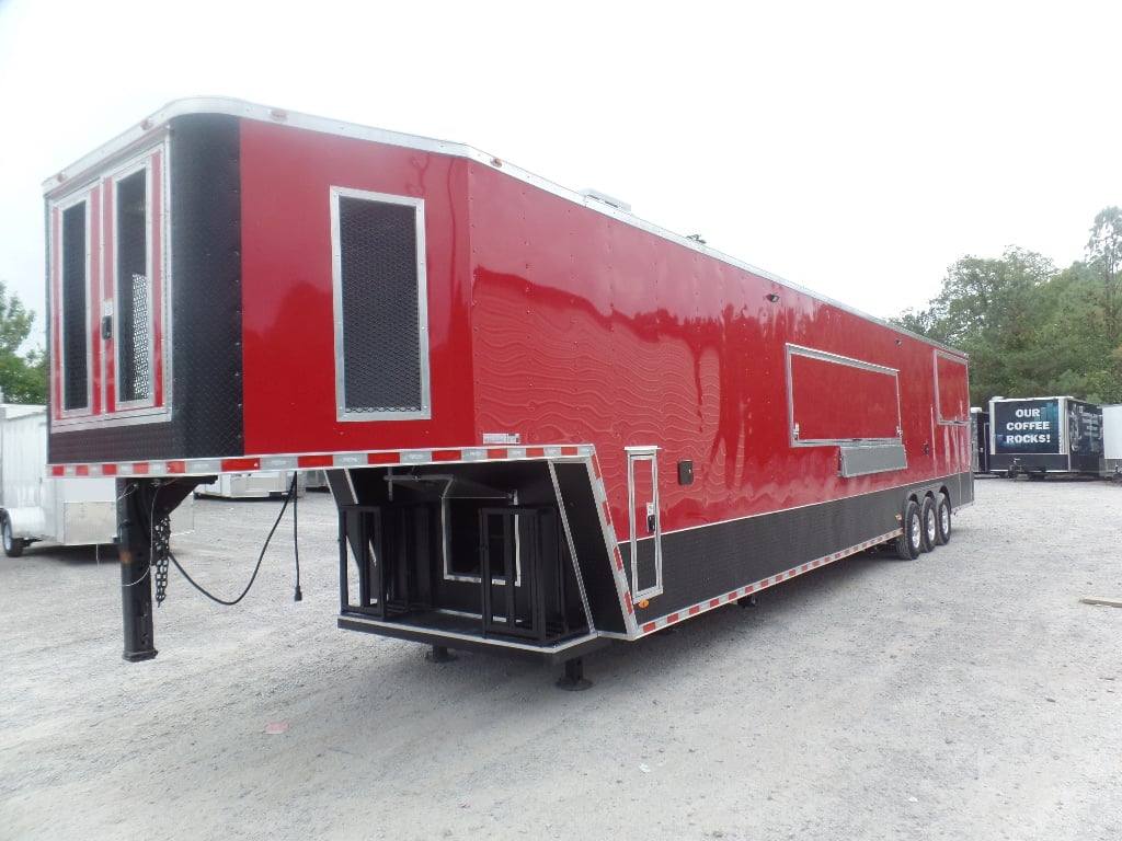 984-8.5-x-45-red-gooseneck-concession-bbq-food-trailer-24.jpg 8.5' x 45' Red Gooseneck Concession BBQ Food Trailer