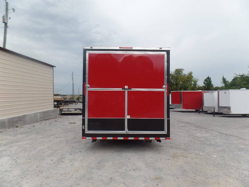 984-8.5-x-45-red-gooseneck-concession-bbq-food-trailer-28.jpg 8.5' x 45' Red Gooseneck Concession BBQ Food Trailer