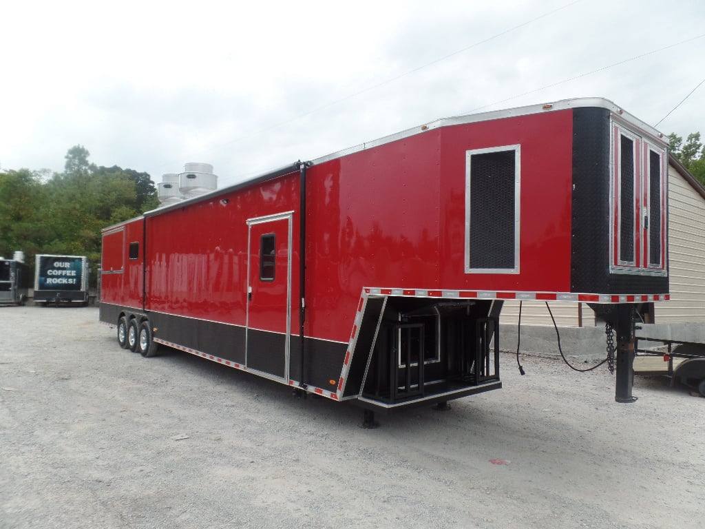984-8.5-x-45-red-gooseneck-concession-bbq-food-trailer-7.jpg 8.5' x 45' Red Gooseneck Concession BBQ Food Trailer