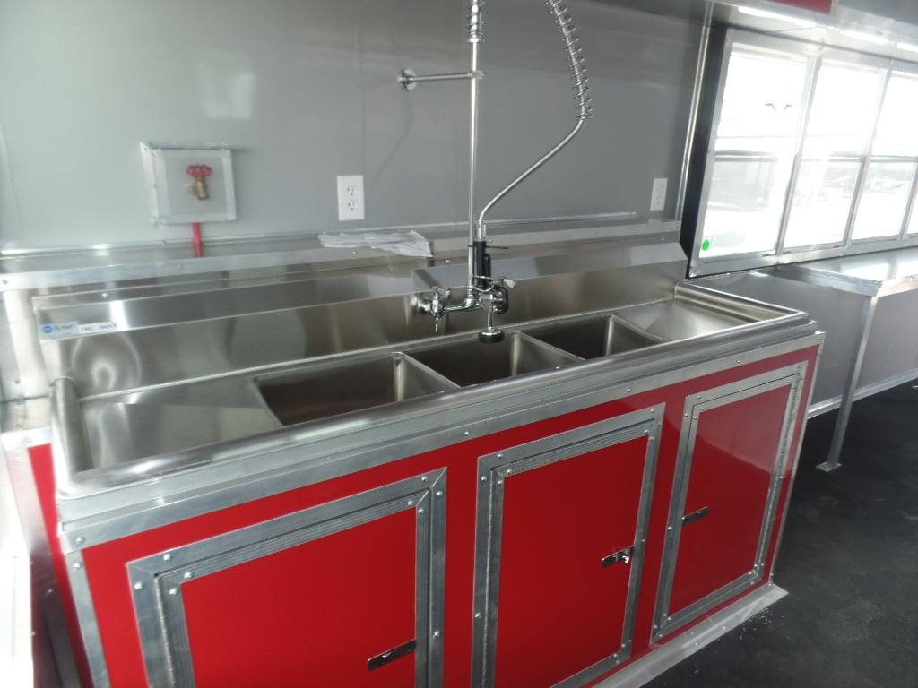 984-8.5-x-45-red-gooseneck-concession-bbq-food-trailer-8.jpg 8.5' x 45' Red Gooseneck Concession BBQ Food Trailer