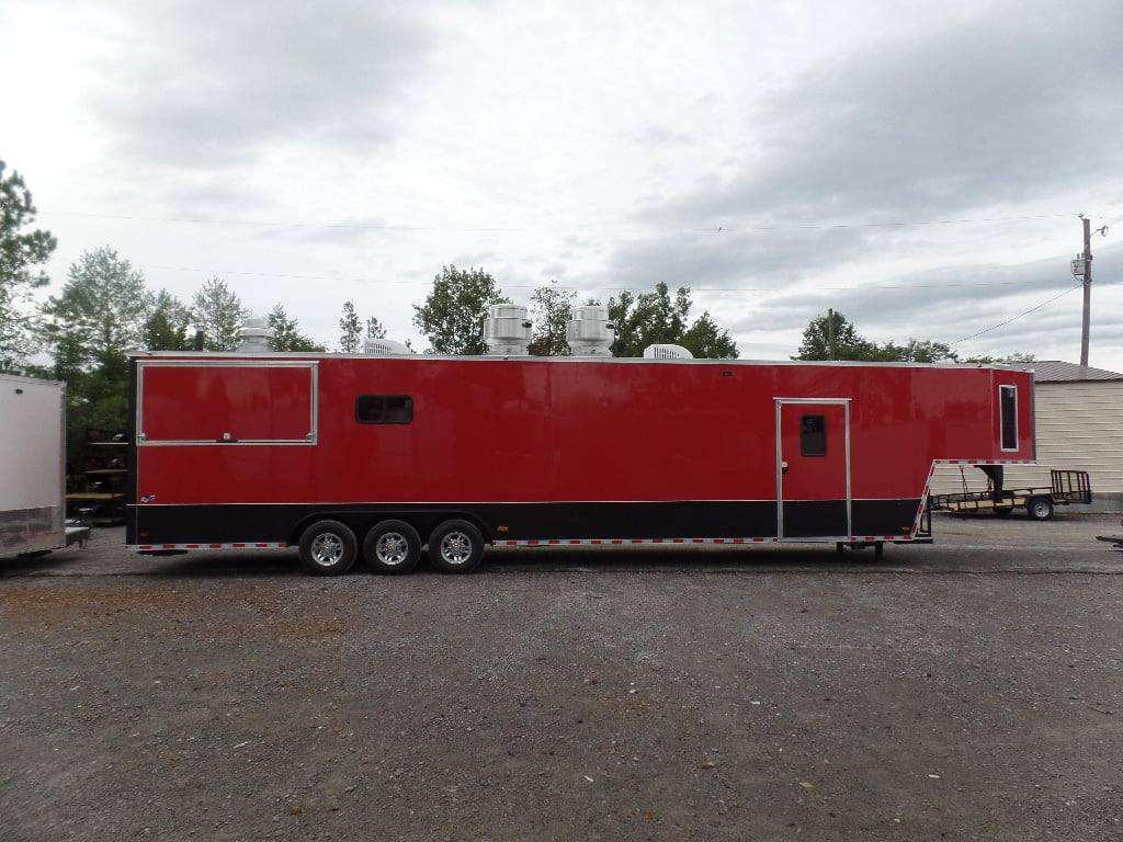 985-8.5-x-45-red-gooseneck-concession-bbq-food-trailer-with-appliances-16.jpg 8.5' x 45' Red Gooseneck Concession BBQ Food Trailer With Appliances