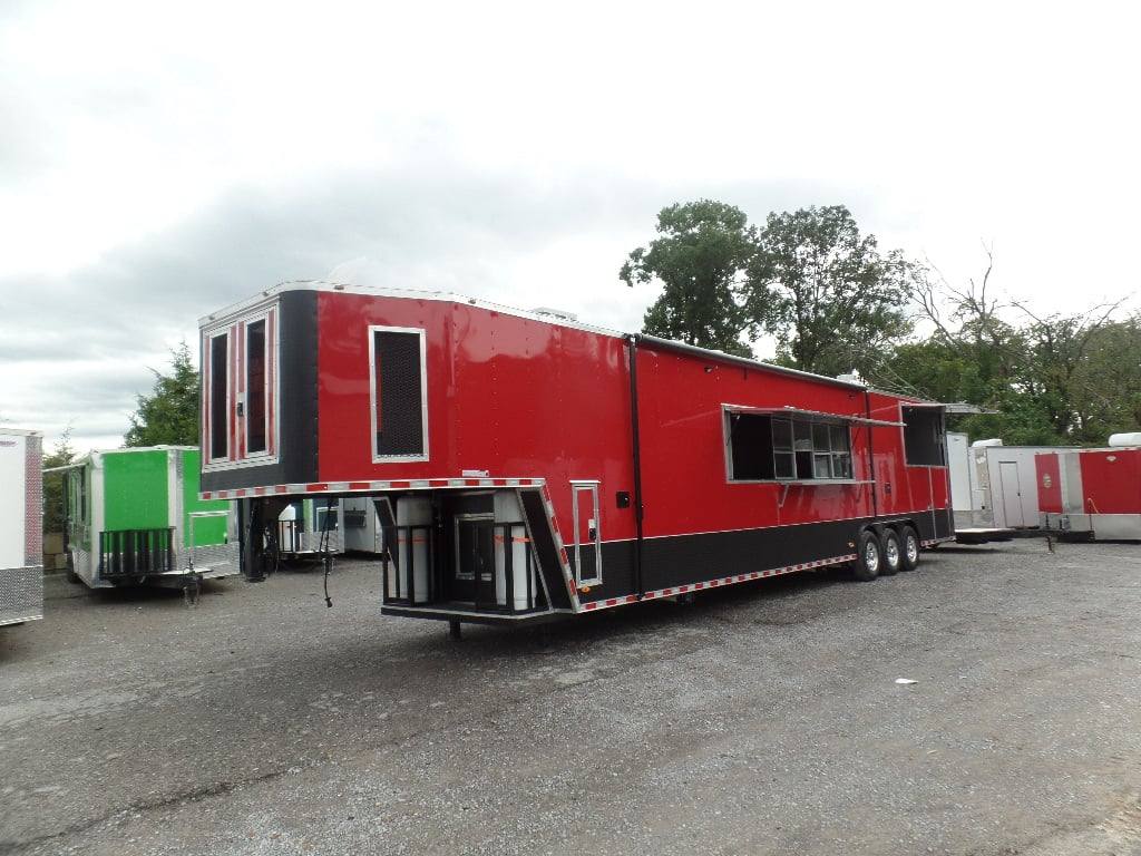 985-8.5-x-45-red-gooseneck-concession-bbq-food-trailer-with-appliances-26.jpg 8.5' x 45' Red Gooseneck Concession BBQ Food Trailer With Appliances