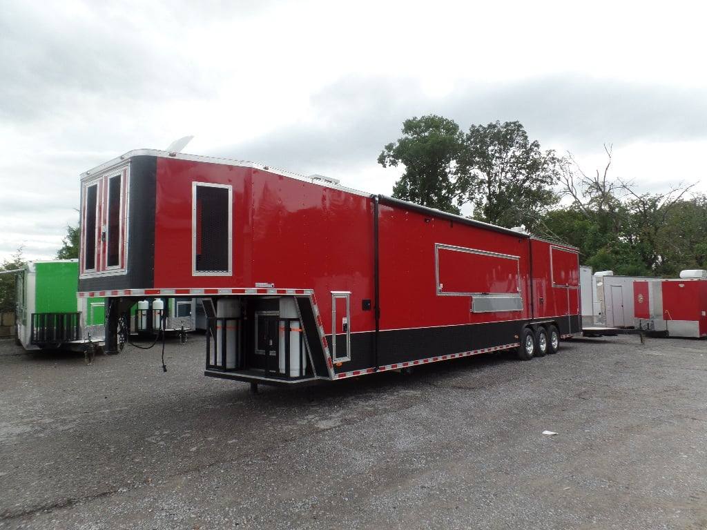 985-8.5-x-45-red-gooseneck-concession-bbq-food-trailer-with-appliances-27.jpg 8.5' x 45' Red Gooseneck Concession BBQ Food Trailer With Appliances