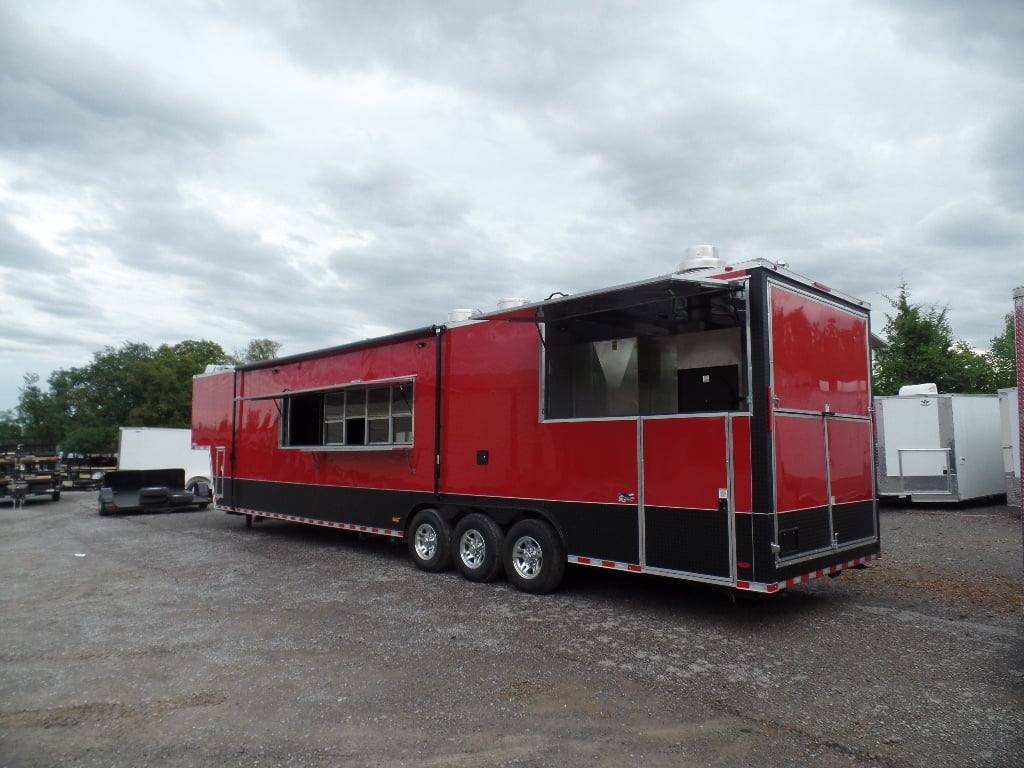 985-8.5-x-45-red-gooseneck-concession-bbq-food-trailer-with-appliances-35.jpg 8.5' x 45' Red Gooseneck Concession BBQ Food Trailer With Appliances