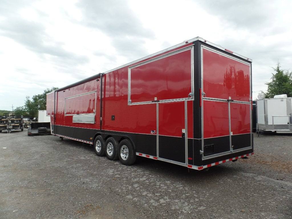 985-8.5-x-45-red-gooseneck-concession-bbq-food-trailer-with-appliances-40.jpg 8.5' x 45' Red Gooseneck Concession BBQ Food Trailer With Appliances