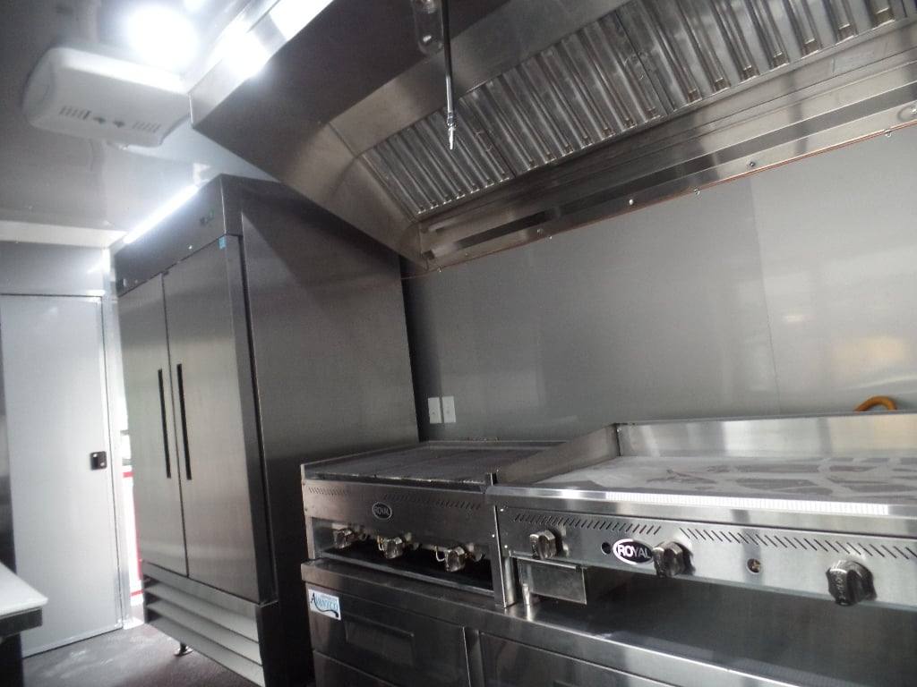 985-8.5-x-45-red-gooseneck-concession-bbq-food-trailer-with-appliances-5.jpg 8.5' x 45' Red Gooseneck Concession BBQ Food Trailer With Appliances