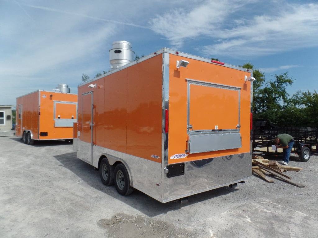 99-8.5-x-16-concession-food-trailer-orange-catering-event-10.jpg 8.5' x 16' Concession Food Trailer Orange Catering Event