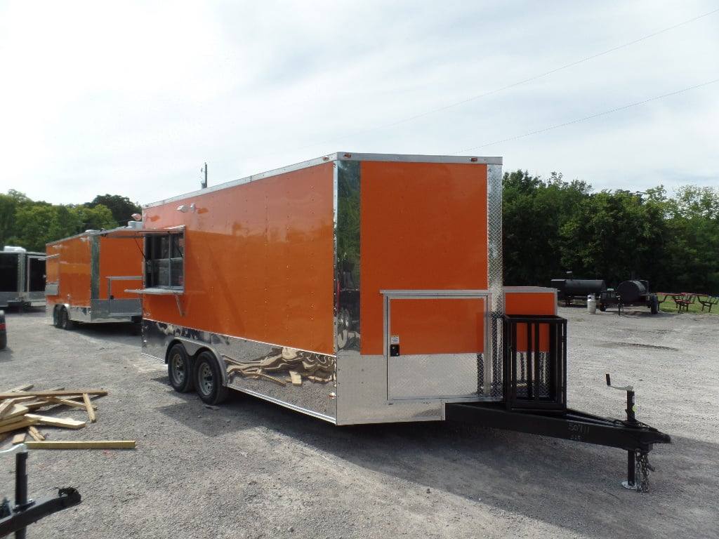 99-8.5-x-16-concession-food-trailer-orange-catering-event-3.jpg 8.5' x 16' Concession Food Trailer Orange Catering Event
