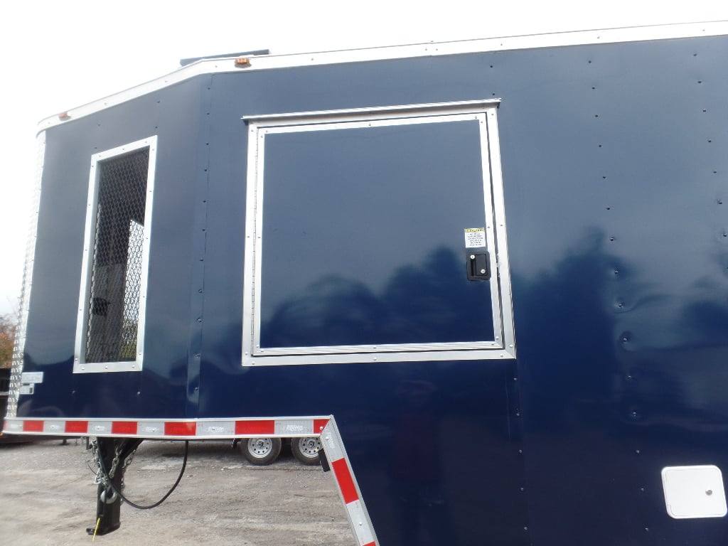 8.5' x 48' Indigo Blue Gooseneck Concession BBQ Food Event Trailer