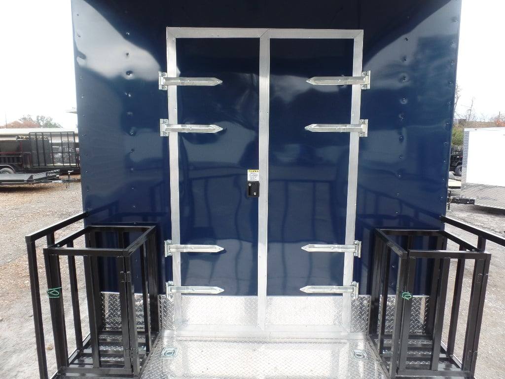 8.5' x 48' Indigo Blue Gooseneck Concession BBQ Food Event Trailer