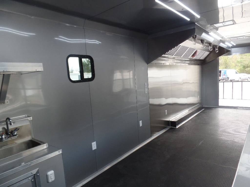 8.5' x 48' Indigo Blue Gooseneck Concession BBQ Food Event Trailer