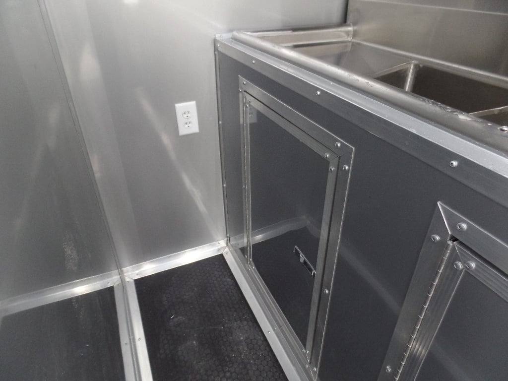 8.5' x 48' Indigo Blue Gooseneck Concession BBQ Food Event Trailer
